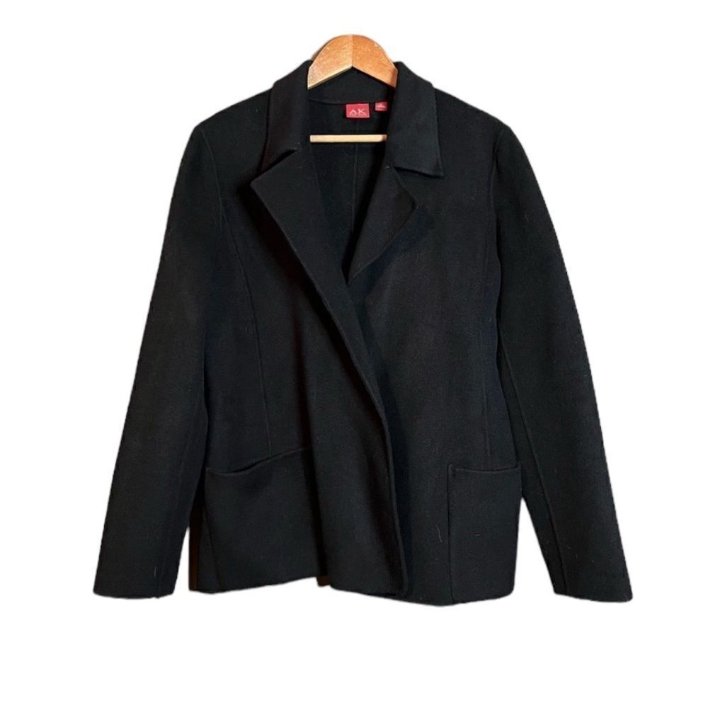 ‎Anne Klein black wool blend coat. Size medium